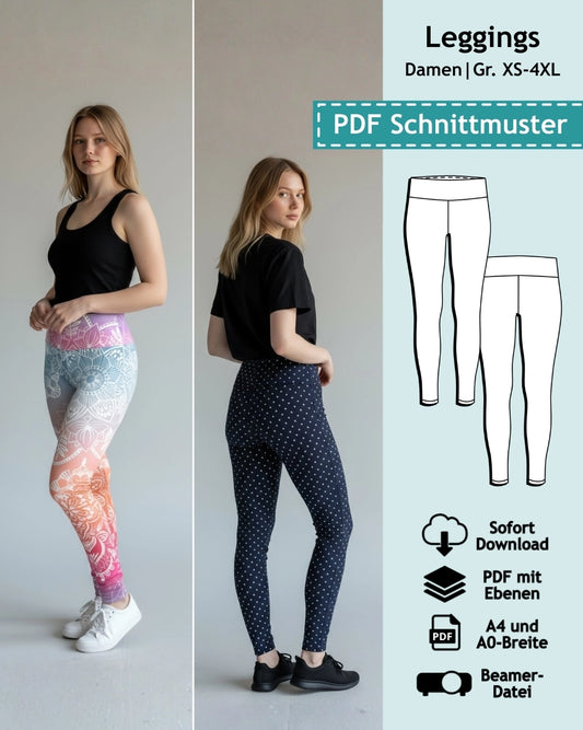Schnittmuster Leggings Nele (Gr. XS-4XL)