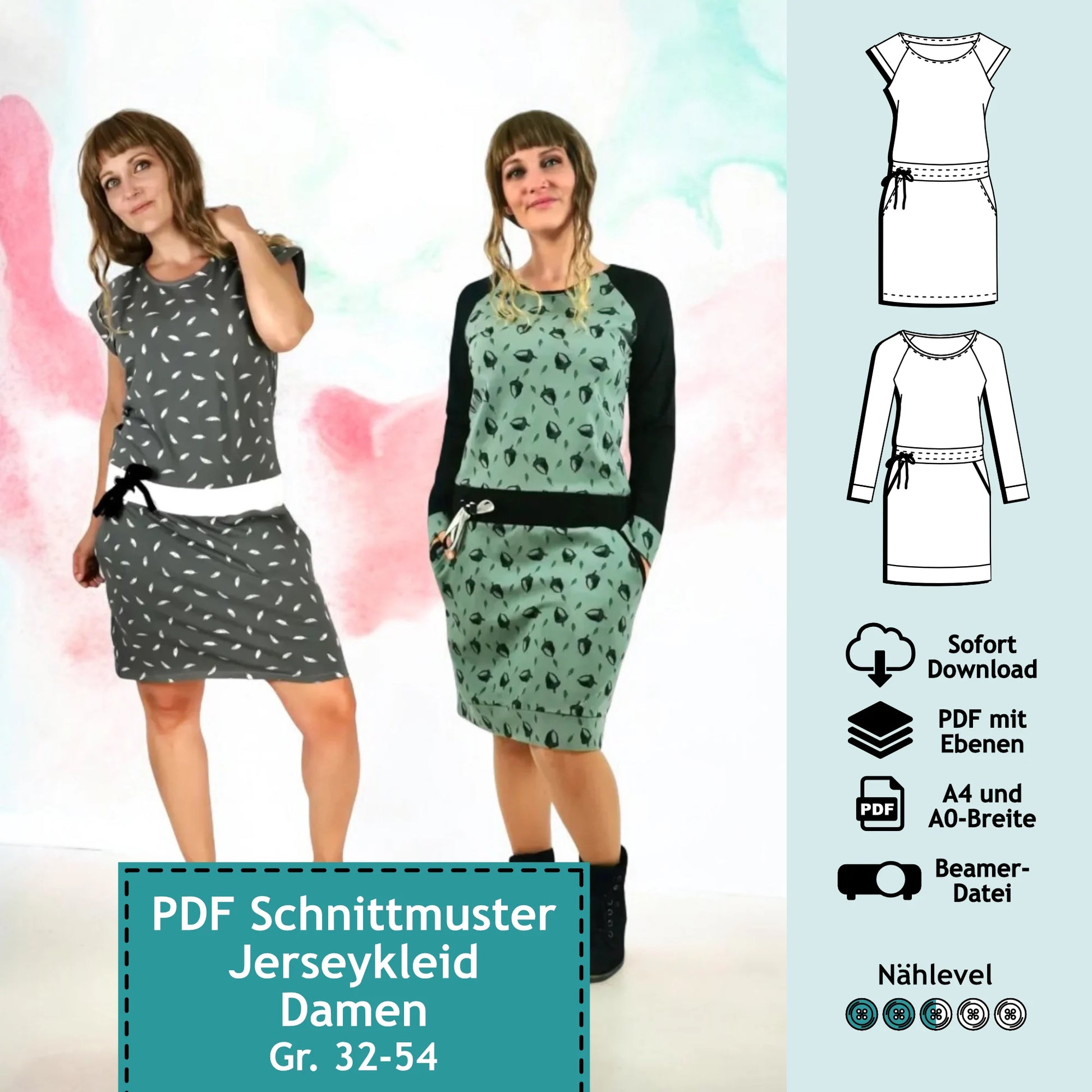 Schnittmuster Jerseykleid Ela (Gr. 32-54) PDF zum Download