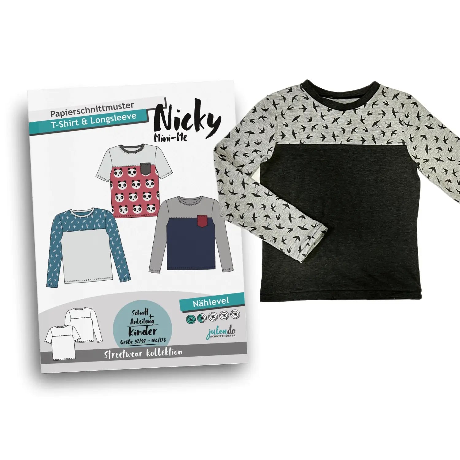 Schnittmuster Kinder T-Shirt & Longsleeve Nicky (92/98-164/170) Papierschnittmuster