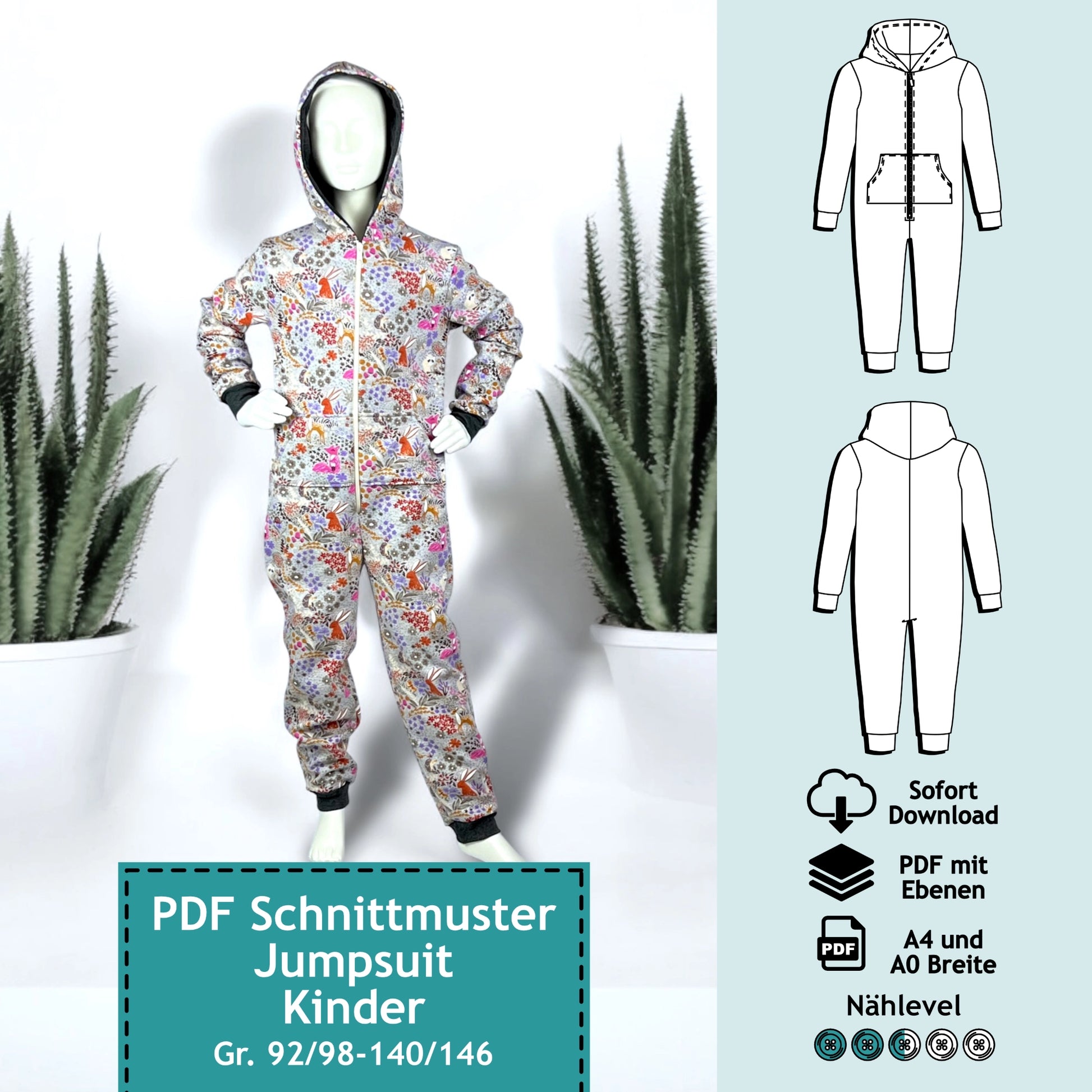 Schnittmuster Kinder Jumpsuit Alex (92/98-140/146) PDF zum Download