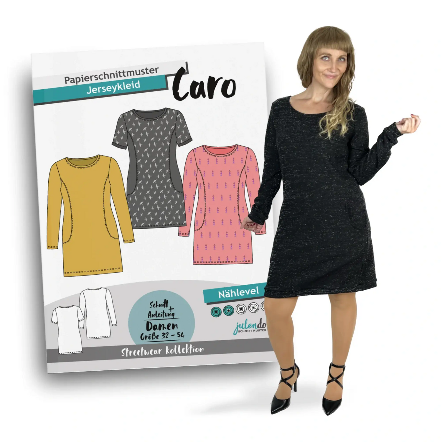 Schnittmuster Jerseykleid Caro (Gr. 32-54) Papierschnittmuster