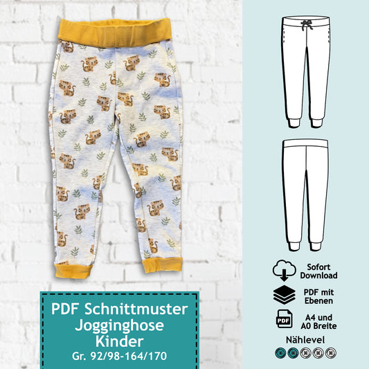 Schnittmuster Kinder Jogginghose Anni (92/98-164/170) PDF zum Download