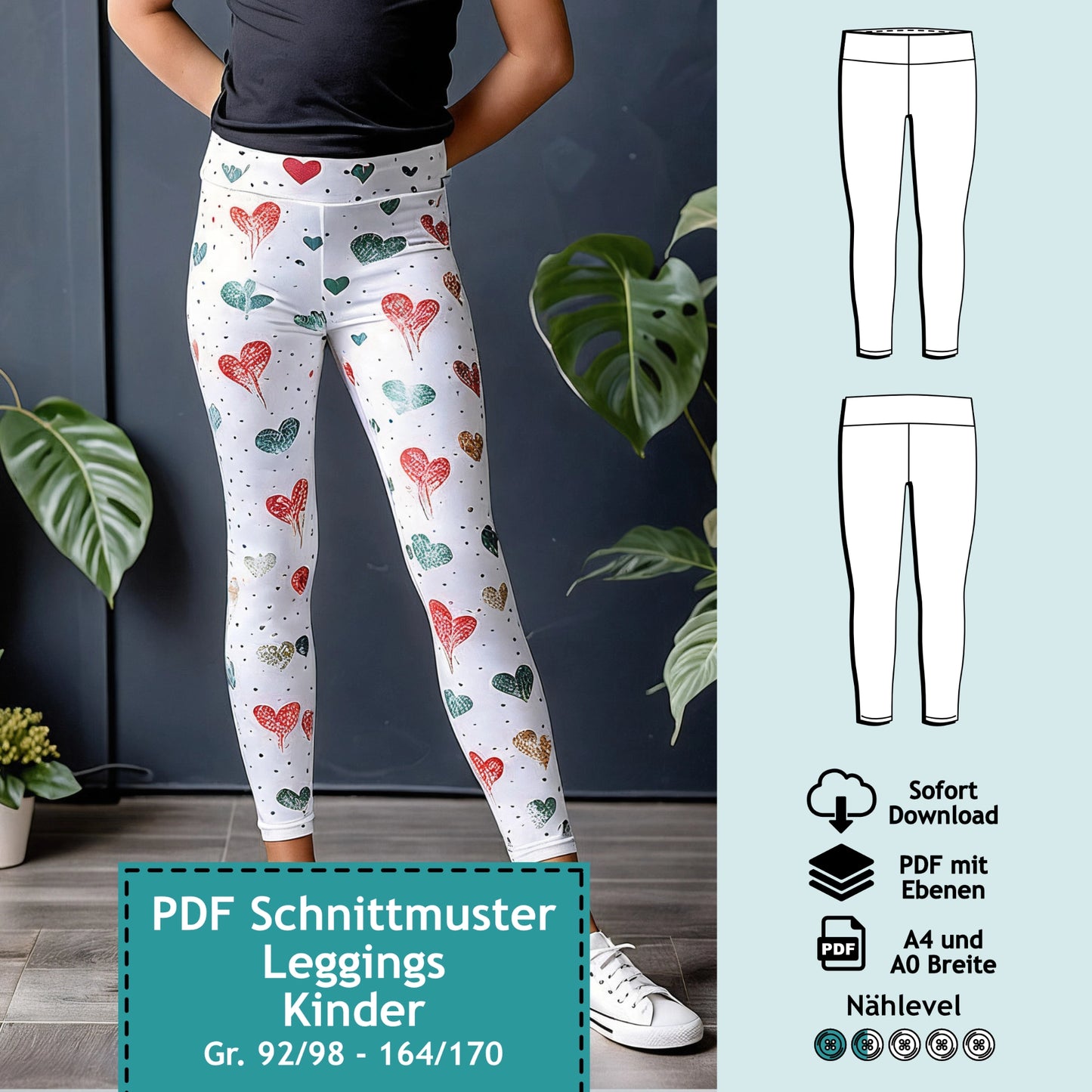 Schnittmuster Kinder Leggings Nele (92/98-164/170) PDF zum Download