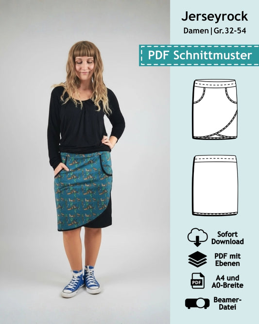 Schnittmuster Rock in Wickeloptik Pia (Gr. 32-54) PDF zum Download