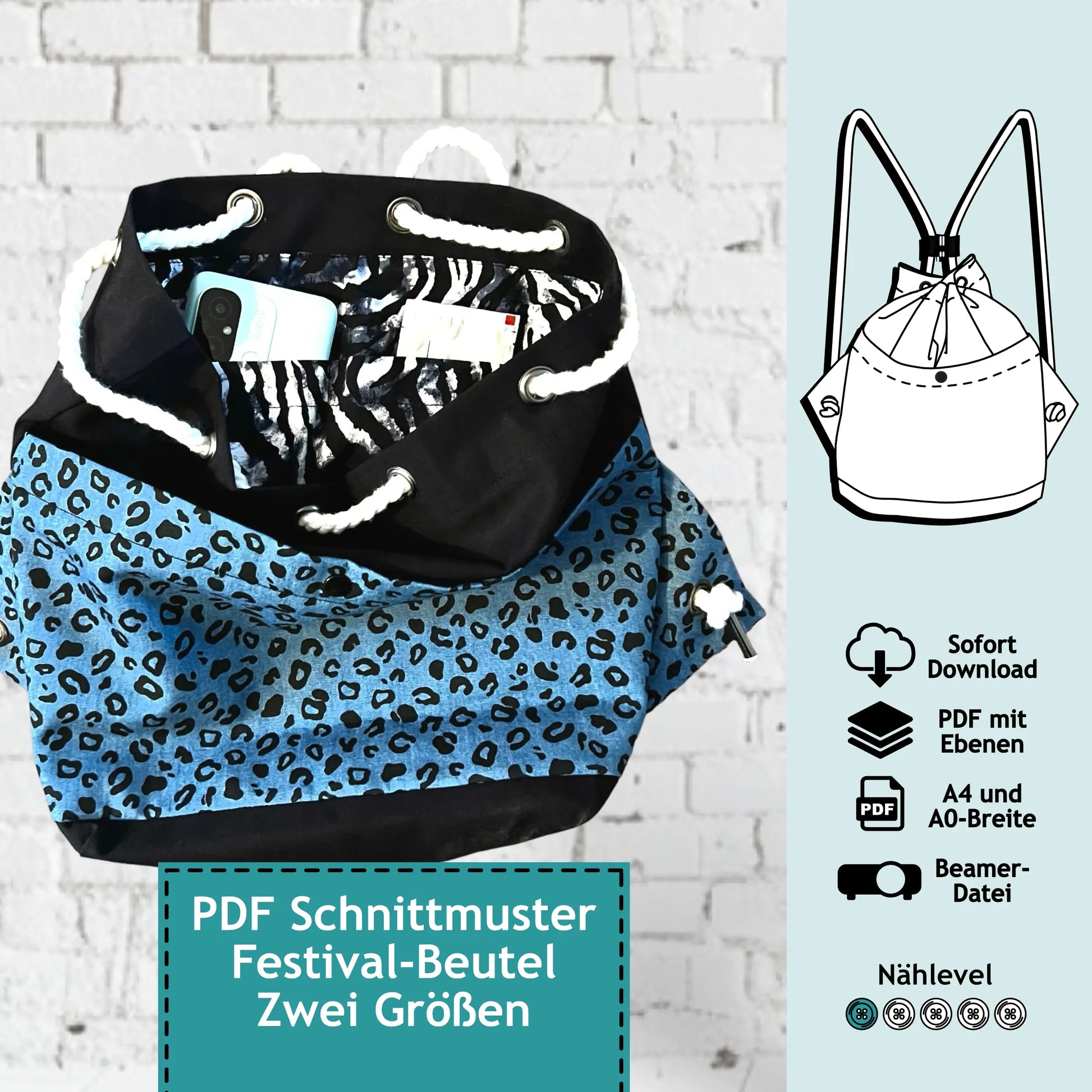 Schnittmuster Festival-Beutel Jumi PDF zum Download