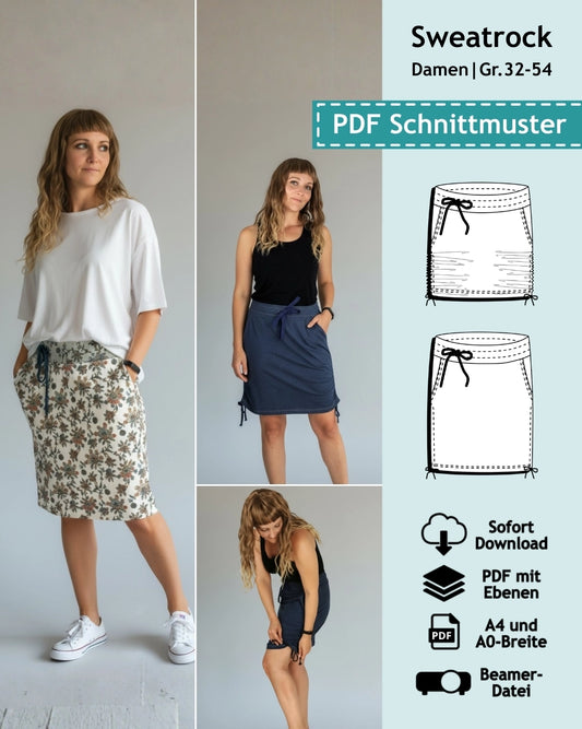 Schnittmuster Sweatrock Jule (Gr. 32-54) PDF zum Download