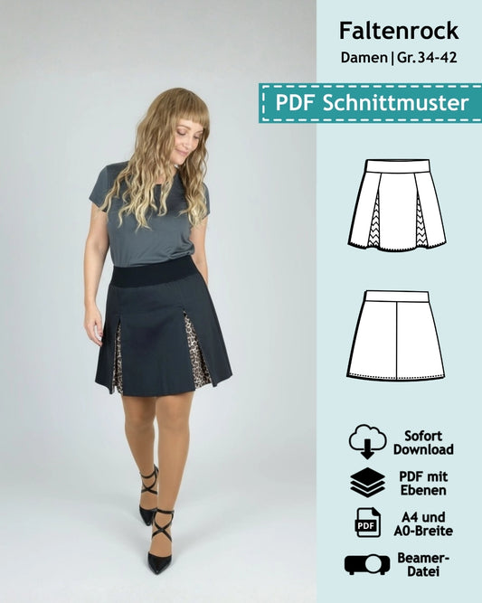 Schnittmuster Faltenrock Lene (Gr. 34-42) PDF zum Download