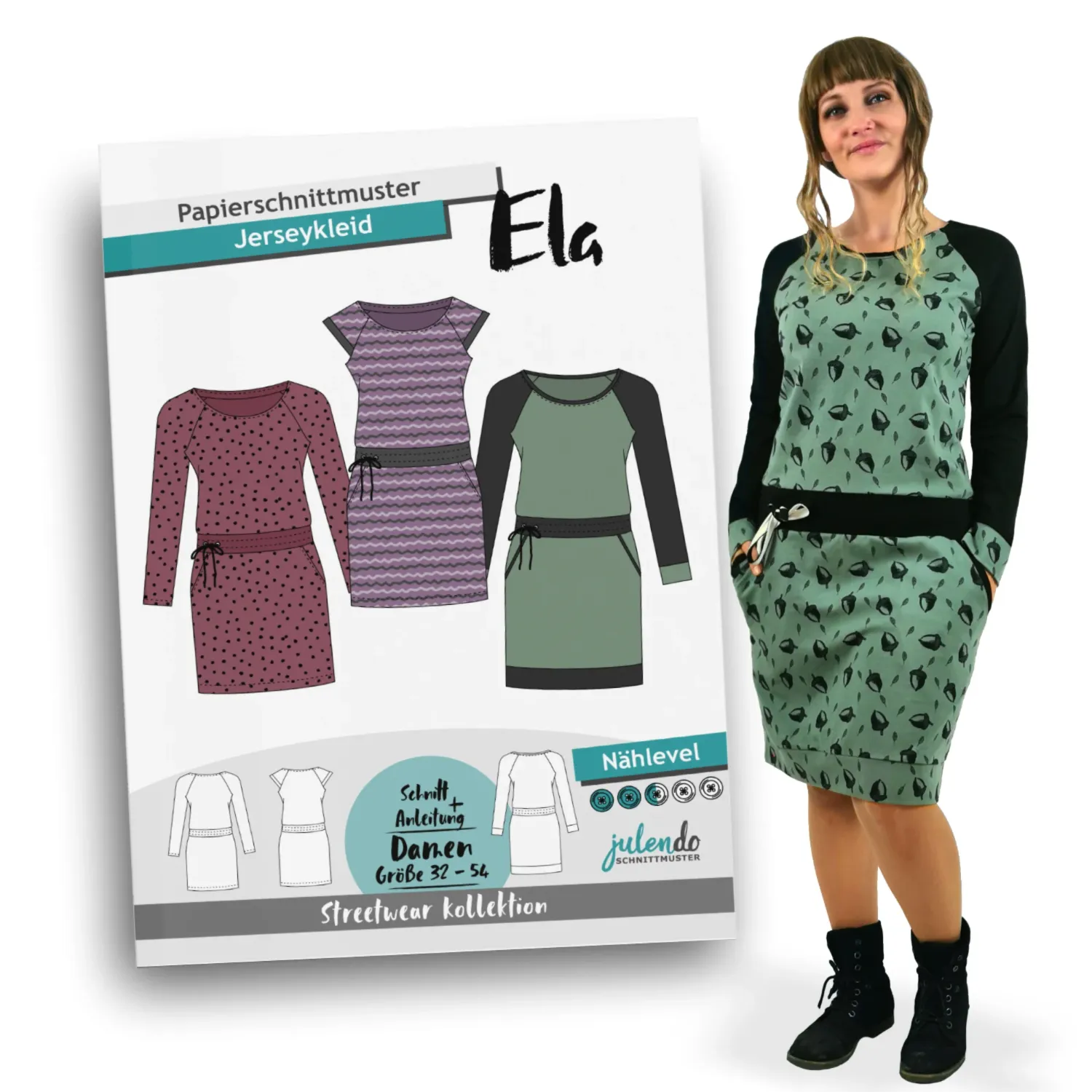 Schnittmuster Jerseykleid Ela (Gr. 32-54) Papierschnittmuster