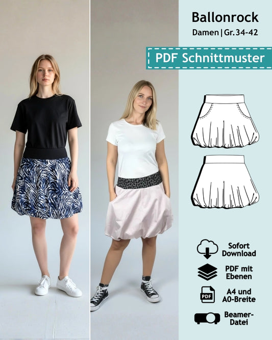 Schnittmuster Ballonrock Jasmin (Gr. 34-42) PDF zum Download
