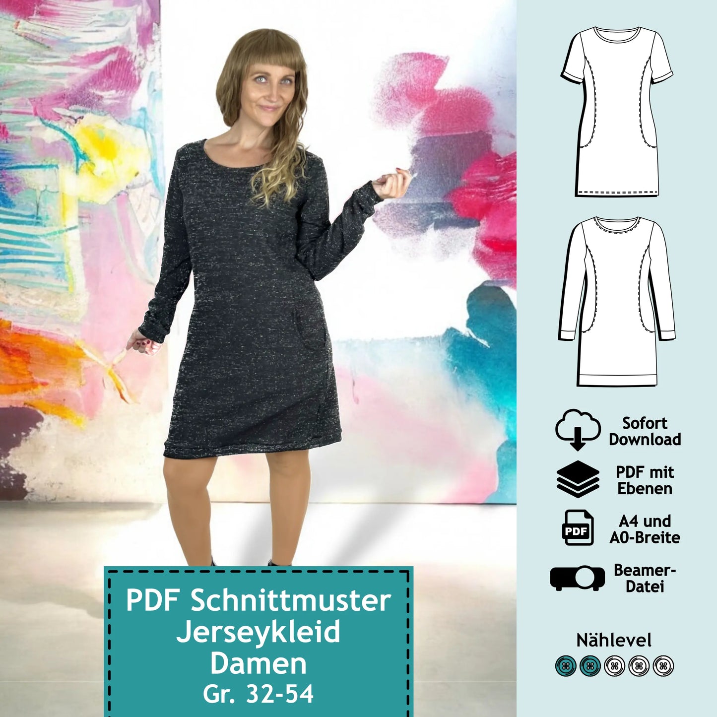 Schnittmuster Jerseykleid Caro (Gr. 32-54)