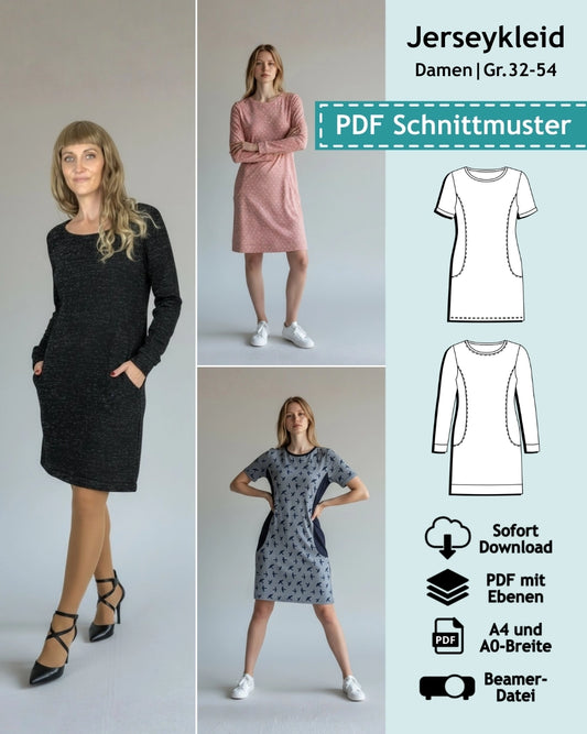 Schnittmuster Jerseykleid Caro (Gr. 32-54)