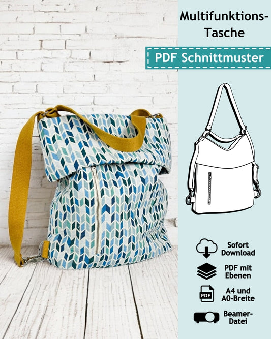 Schnittmuster Multifunktionstasche Anna PDF zum Download