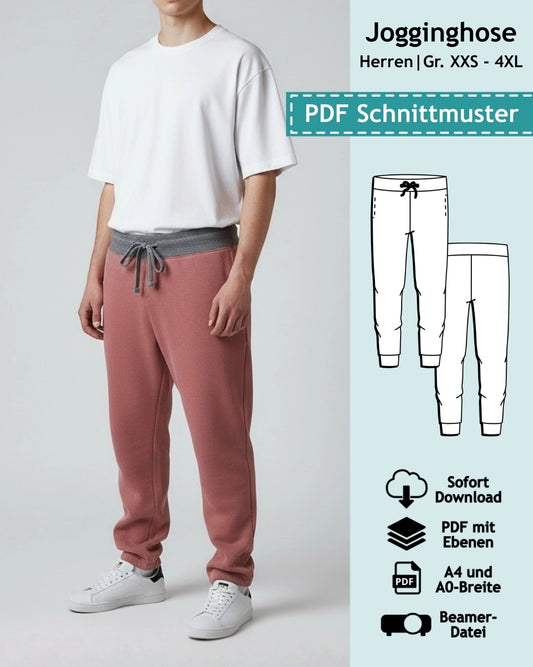 Schnittmuster Männer Jogginghose Anton (Gr. 44-60)