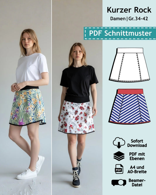 Schnittmuster A-Linien-Rock Lydia (Gr. 34-42)