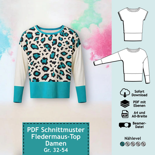 Schnittmuster Fledermaus-Shirt Jette (Gr. 32-54)