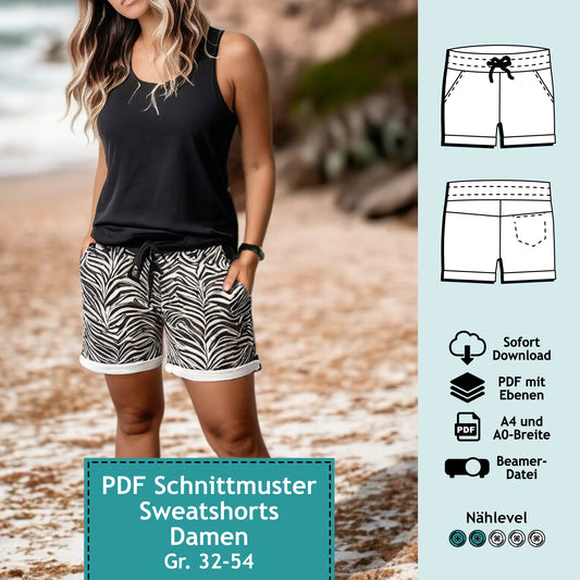 Schnittmuster Sweatshorts Eva (Gr. 32-54)