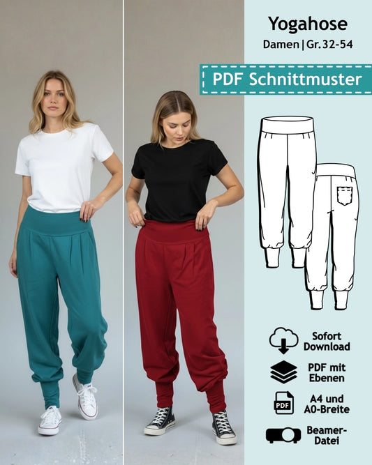 Schnittmuster Yogahose Lea (Gr. 32-54)