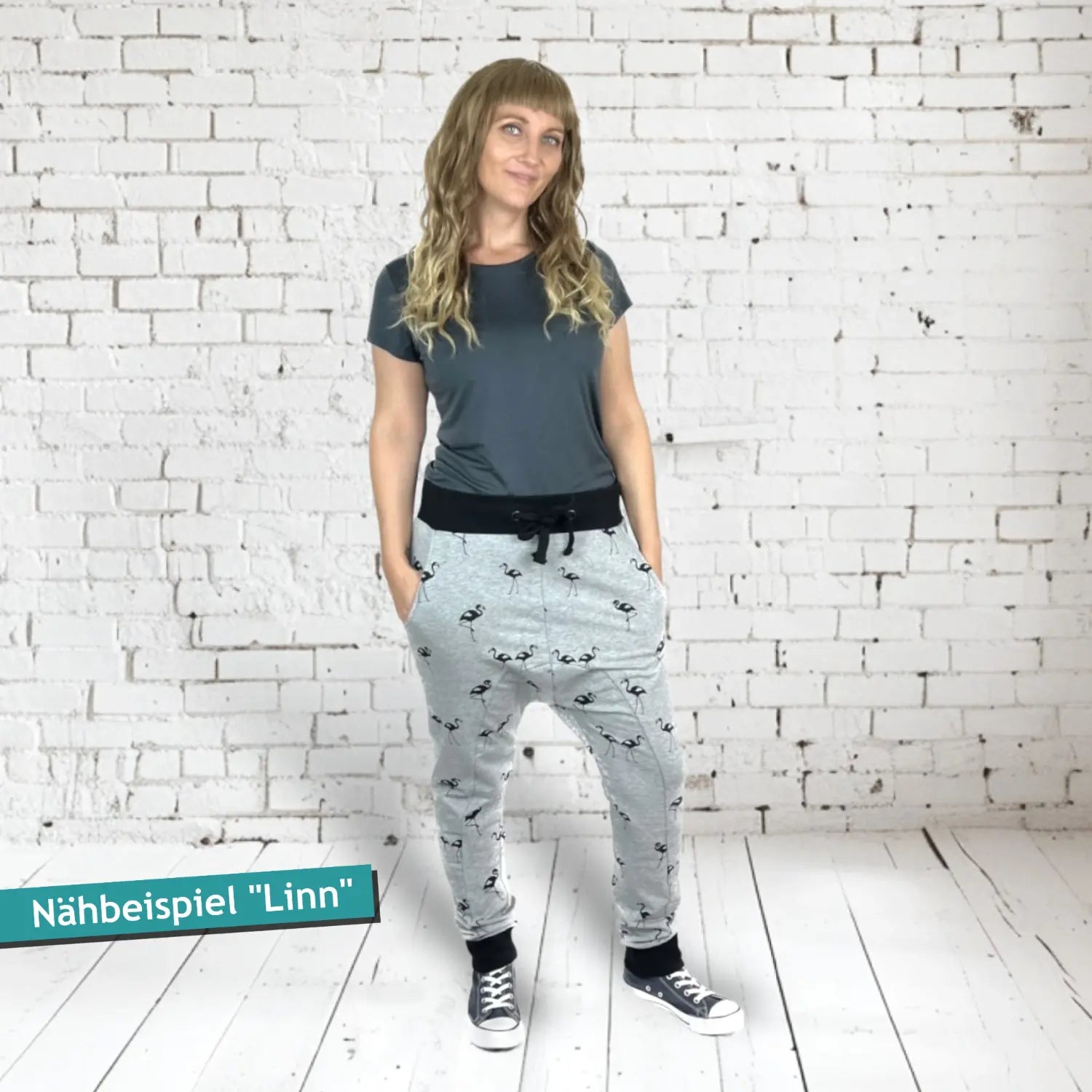 Schnittmuster Sweatpants mit tiefem Schritt Linn (Gr. 34-44)