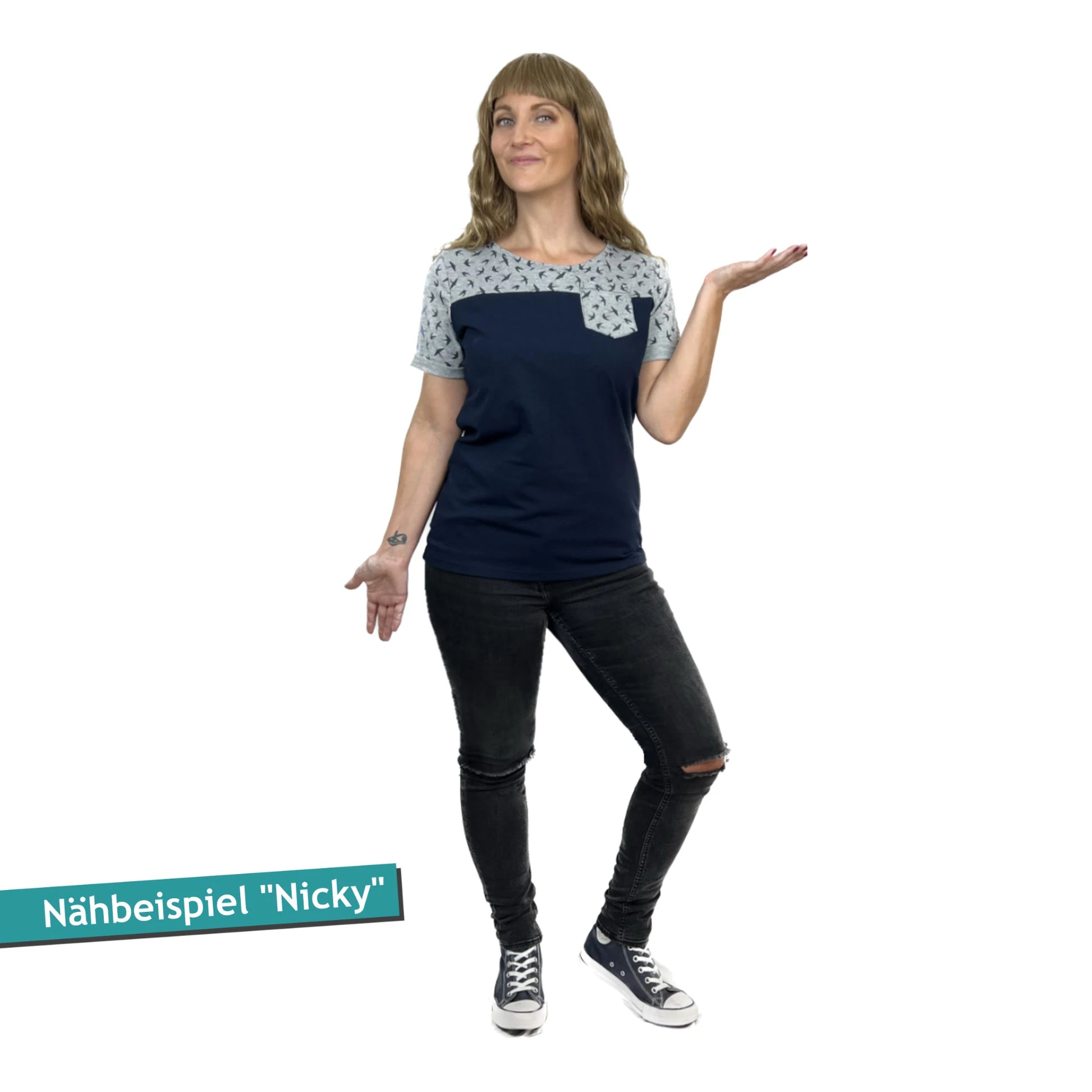 Schnittmuster T-Shirt & Longsleeve Nicky (Gr. 32-54)