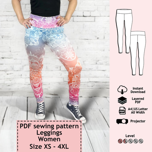 PDF Sewing pattern leggings (XS-4XL)