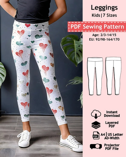 PDF Sewing pattern leggings - Kids