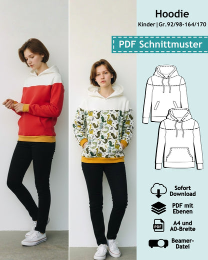 PDF Schnittmuster Kinder Hoodie