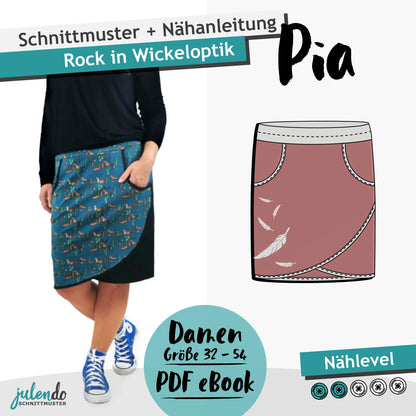 Wrap-look skirt pattern Pia