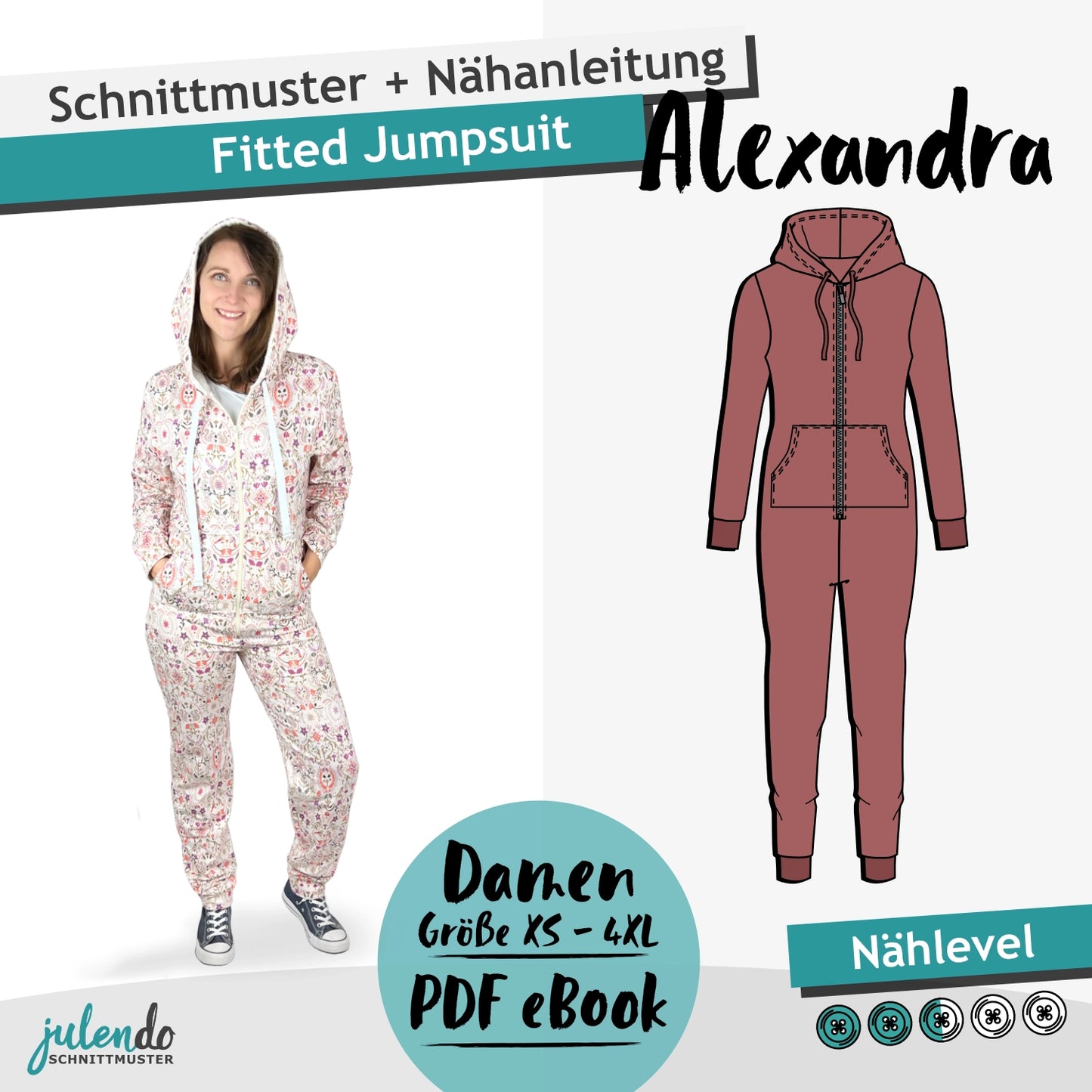 Sewing pattern Fitted Jumpsuit Alexandra