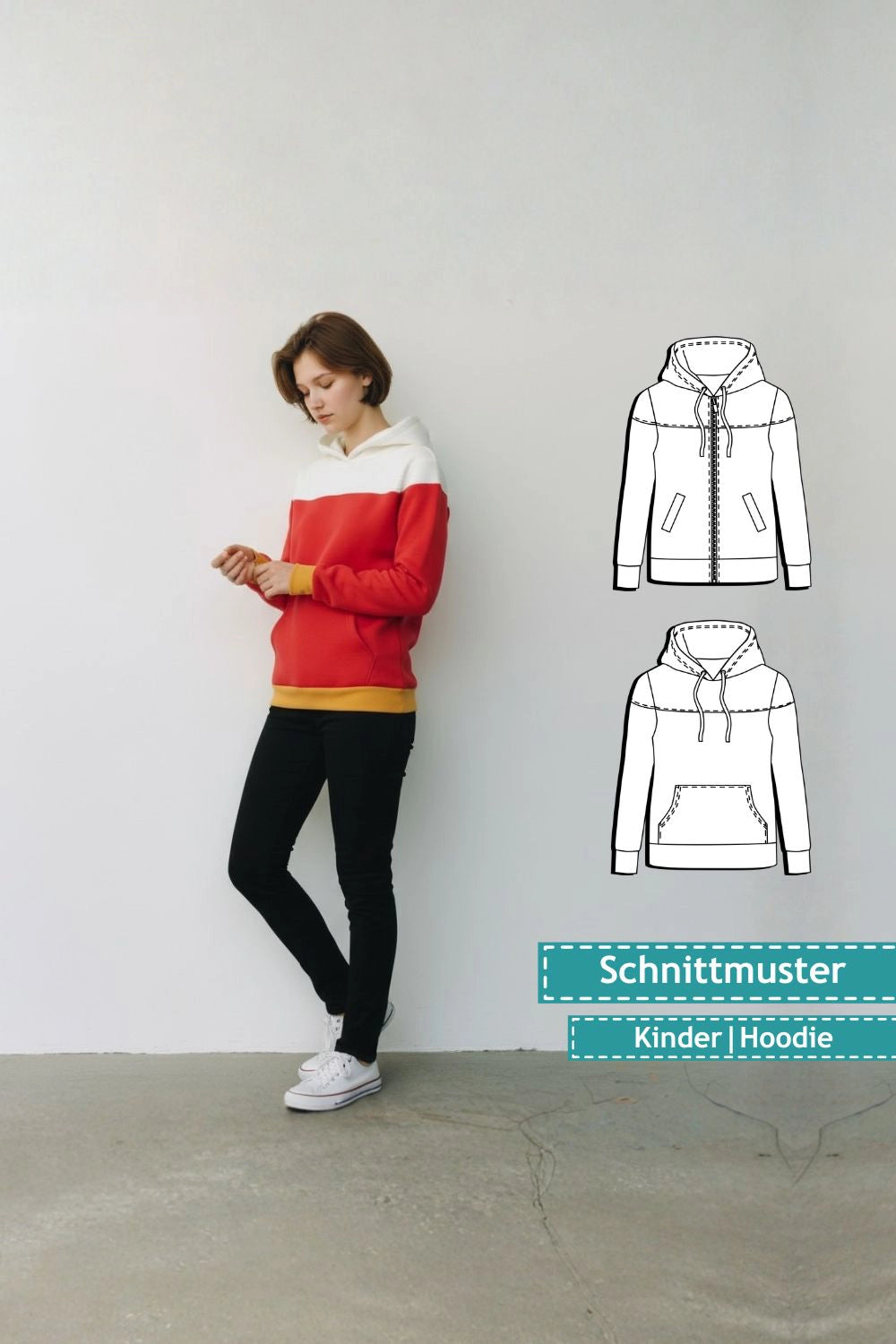Schnittmuster Kinder Hoodie Bonnie Mini-Me (92/98 - 164/170)