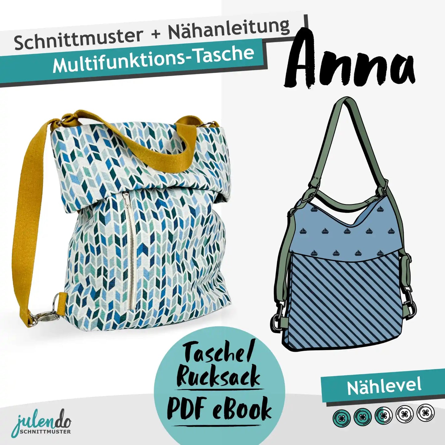 Sewing pattern handbag Anna