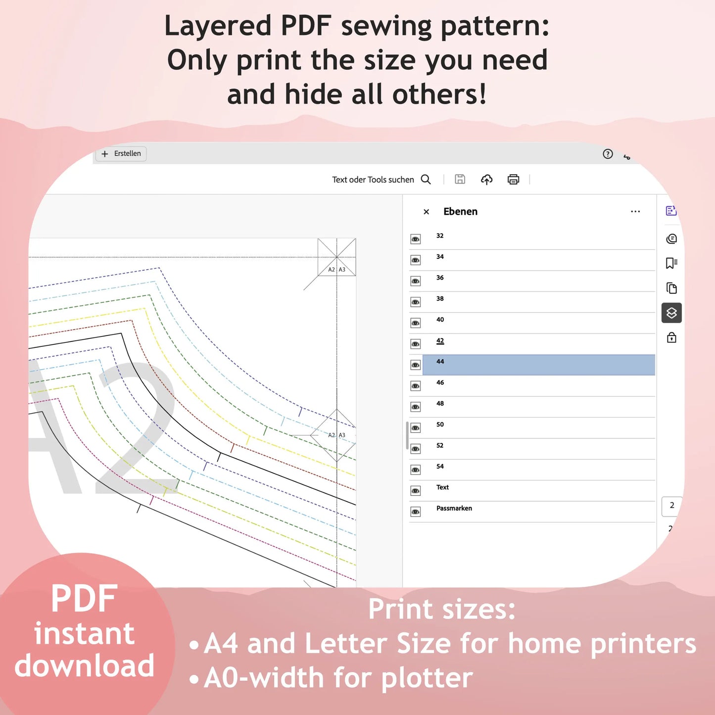 PDF Sewing pattern sweatpants (EU 32-54 / US 2-24 / UK 6-28)