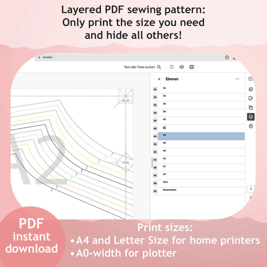 PDF Sewing pattern leggings (XS-4XL)