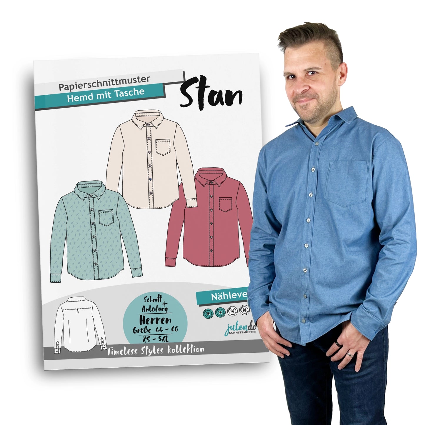 Sewing pattern men's shirt Stan