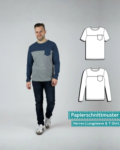 Schnittmuster Herren Longsleeve und T-Shirt