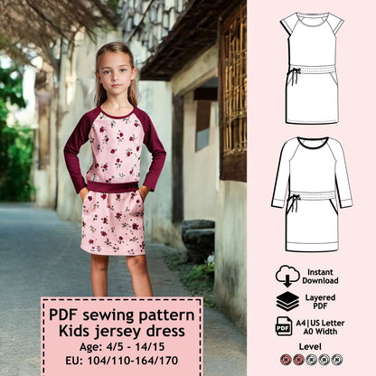 Sewing pattern children's jersey dress Ela Mini-Me