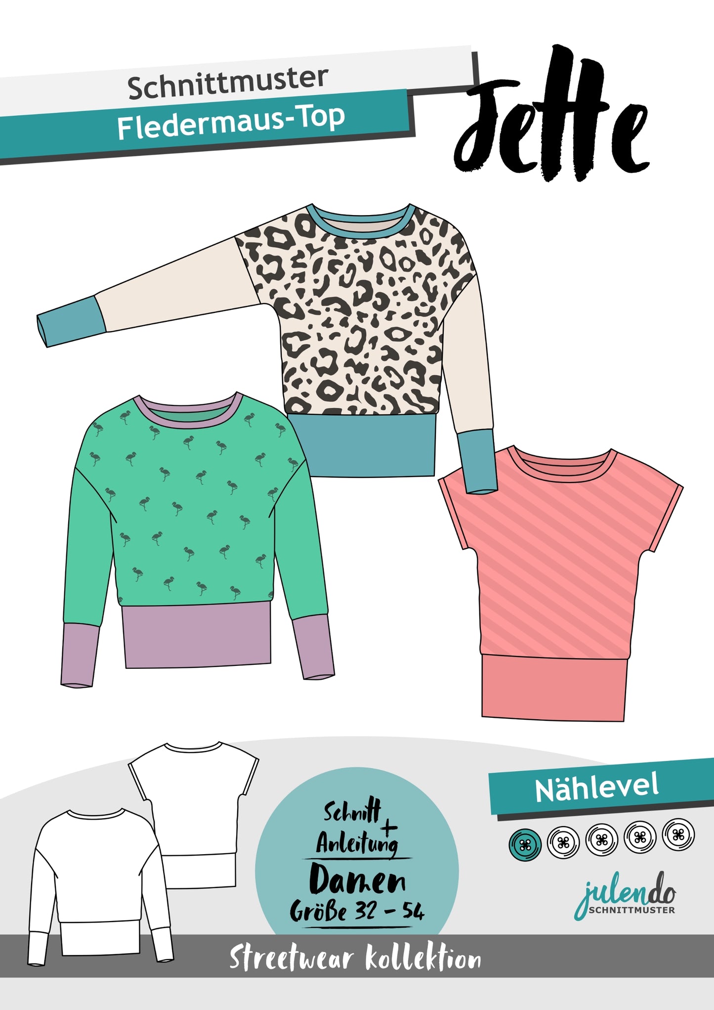 Sewing pattern batwing shirt Jette