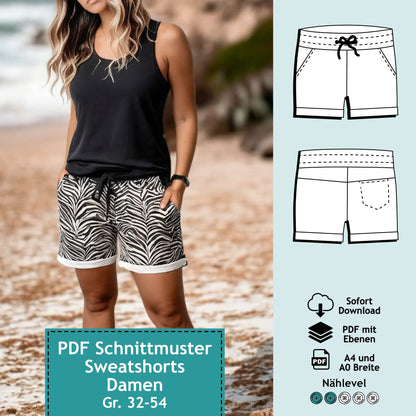 Sweatshorts Eva pattern