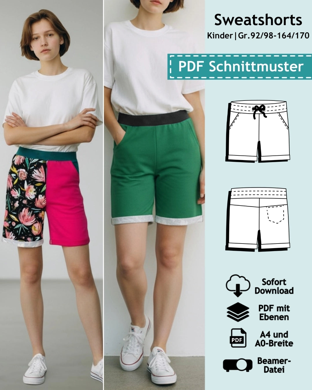 Kinder Schnittmuster Sweatshorts