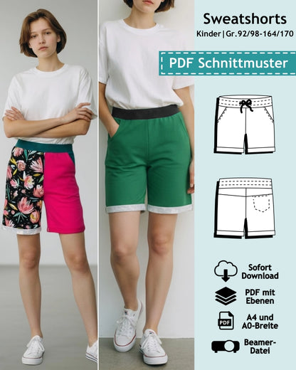 Kinder Schnittmuster Sweatshorts