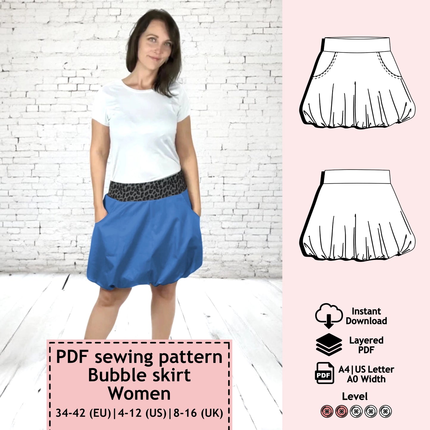 Jasmine balloon skirt pattern