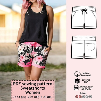 Sweatshorts Eva pattern