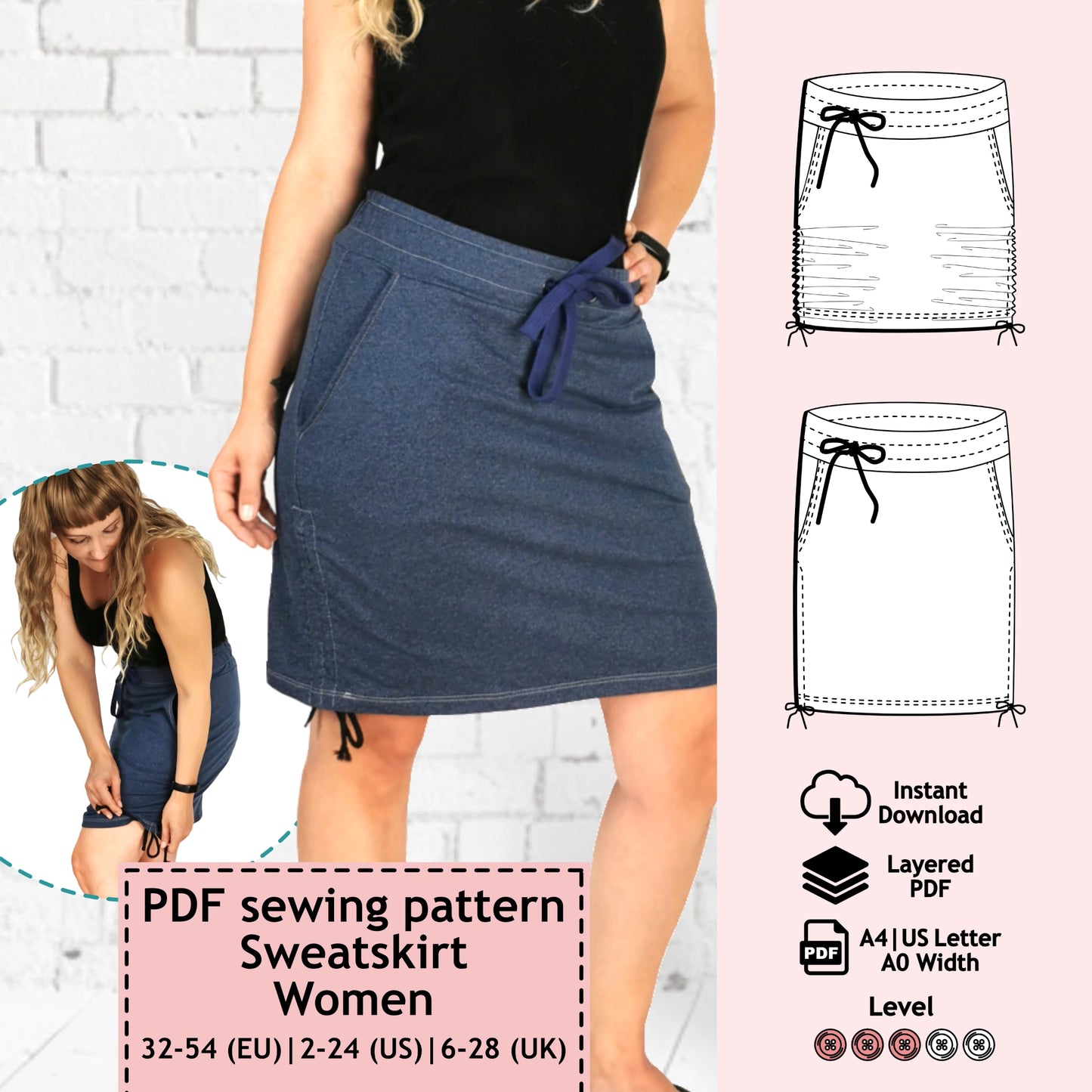 Sweat skirt Jule pattern