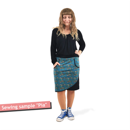 PDF Sewing pattern jersey skirt - wrap look (EU 32-54 / US 2-24 / UK 6-28)