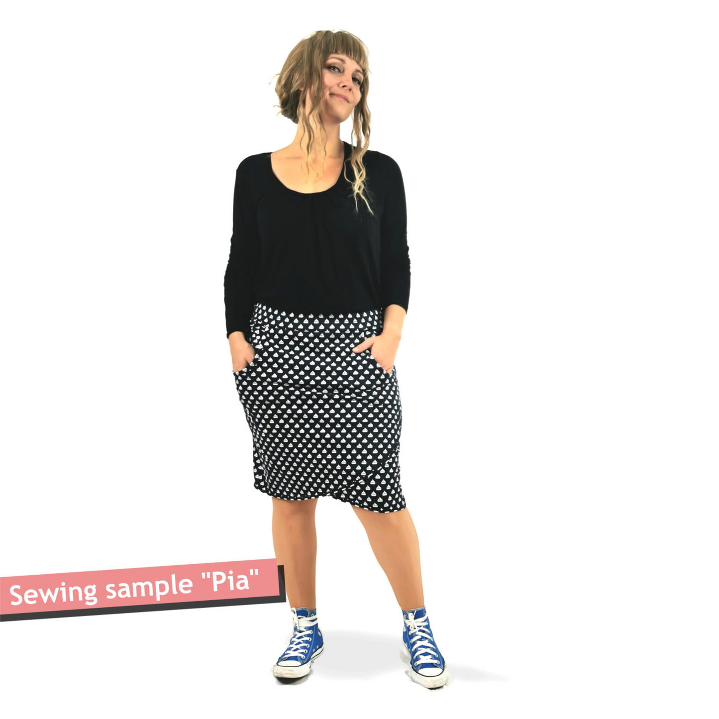 PDF Sewing pattern jersey skirt - wrap look (EU 32-54 / US 2-24 / UK 6-28)