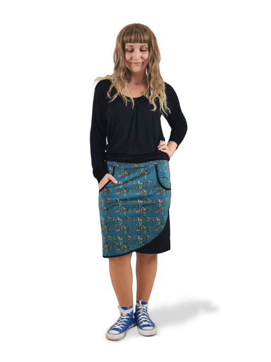 Wrap-look skirt pattern Pia