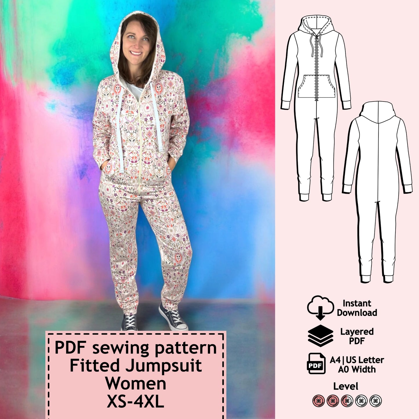 Sewing pattern Fitted Jumpsuit Alexandra