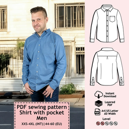 Sewing pattern men's shirt Stan